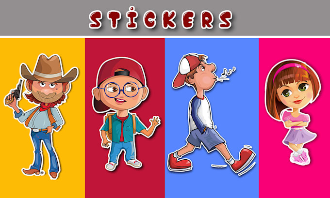draw your favorite cartoon characters, stickers, label, mascot cartoons