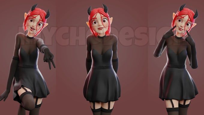 create 3d character stylized anime style