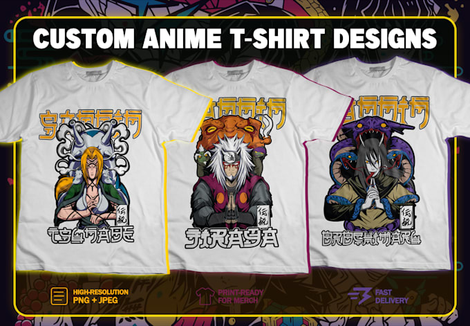 create a custom anime t shirt design for you