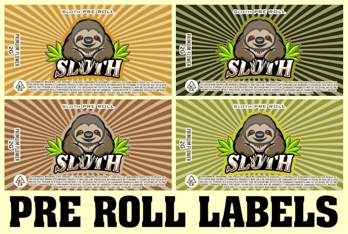 create cannabis, marijuana pre roll label and mylar bag