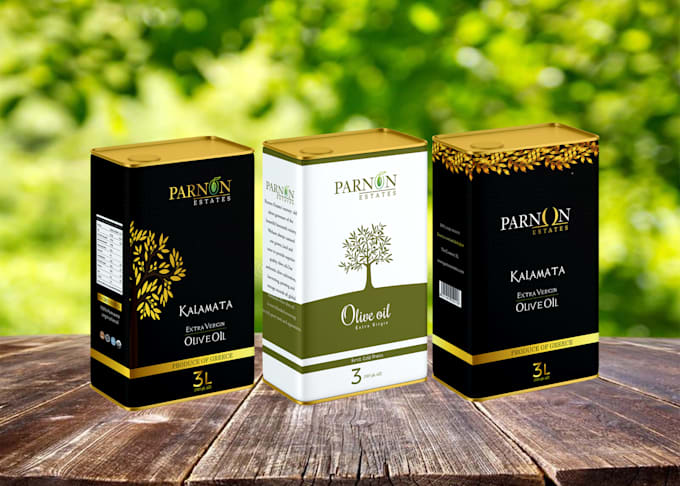 creat professional olive oil box and label