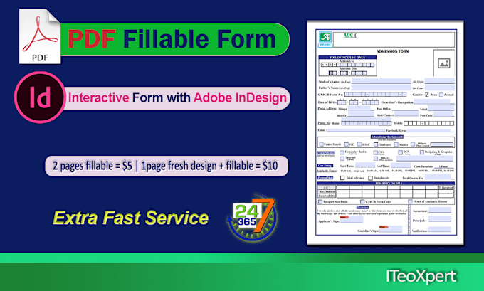 professionally create custom interactive fillable PDF form, with fast delivery