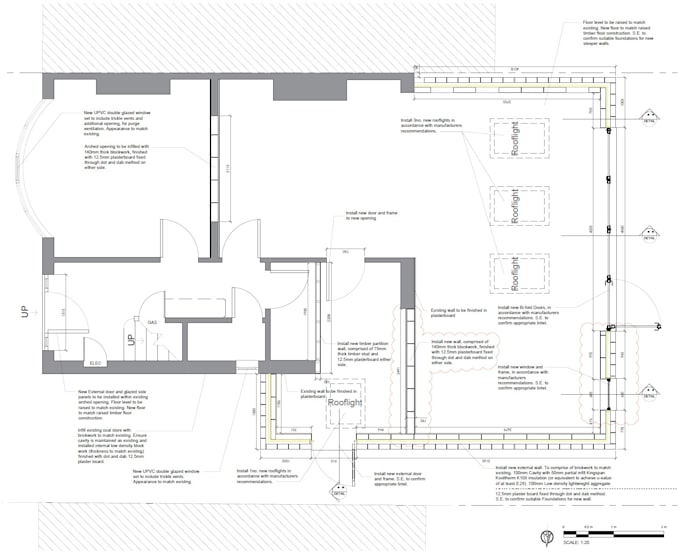 create architectural drawings for planning and or building control in the UK