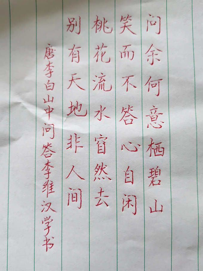 Chinese hard pen calligraphy by S0h9amnre Fiverr