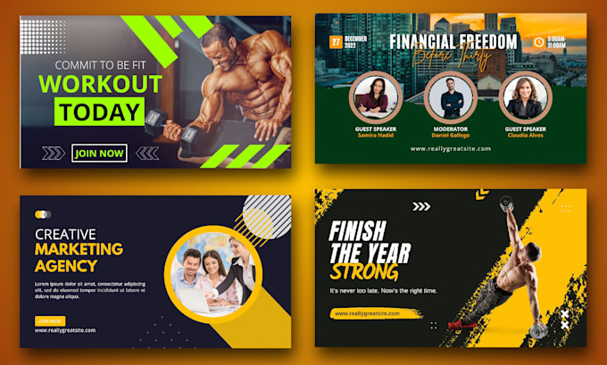 do awesome website header design, website banner, youtube cover design