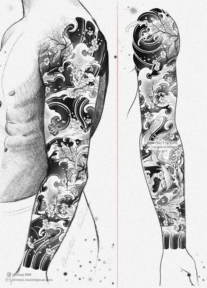 hand draw a beautiful tattoo design for you