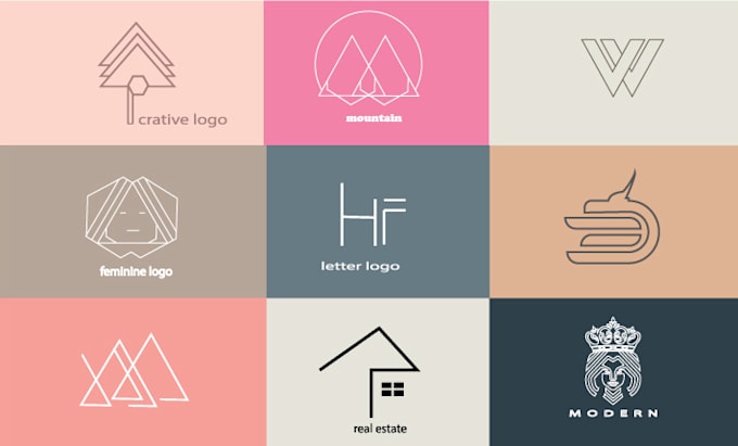 design unique simple line art logo