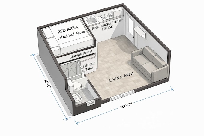design tiny home and create architecture drawings