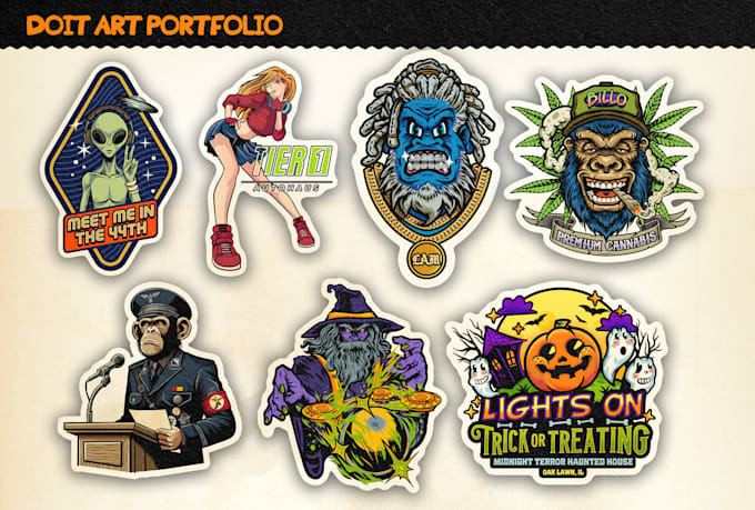 do amazing illustration for custom sticker designs