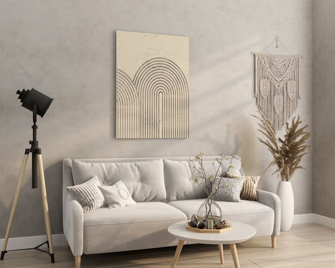 create custom wall art mockup design