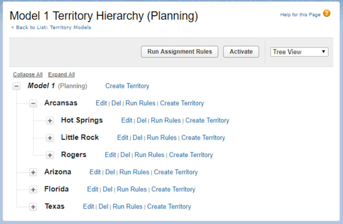 build out your salesforce territory model