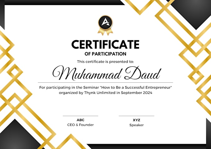 design appreciation and completion certificates for trainings and short courses