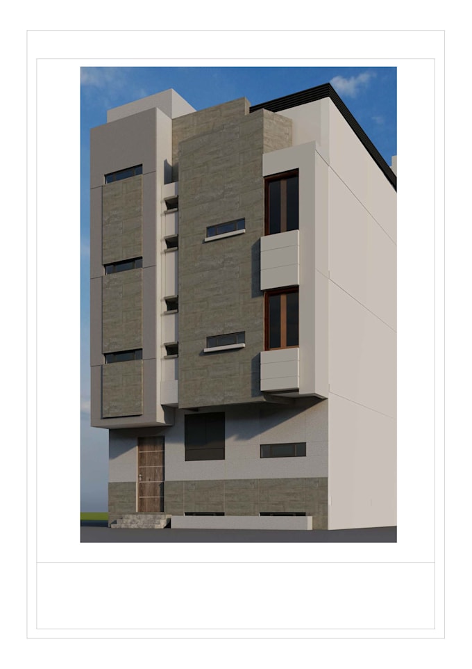architecture working drawings with 3d renders