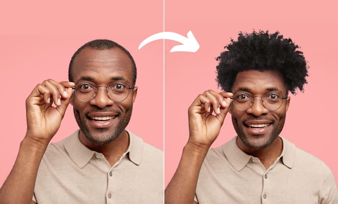 do real picture editing, photoshop hair, change hairstyle or color, fix beard