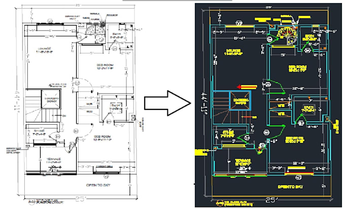 Convert your pdf image or any sketch in to auto cad drawing by ...