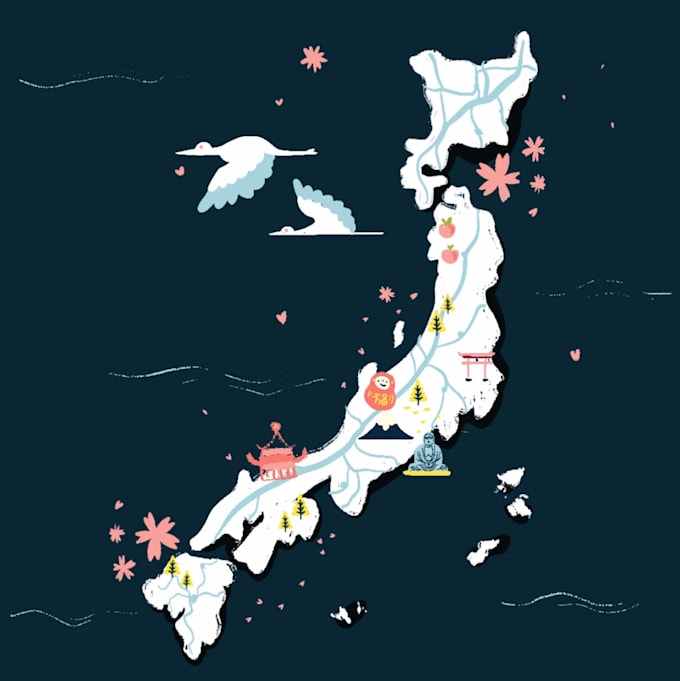 draw unique and original map illustration