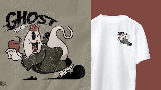make cartoon logo, vintage, retro, and illustration clothing