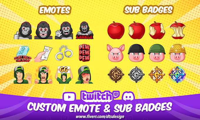 create amazing twitch emotes or sub badges for you
