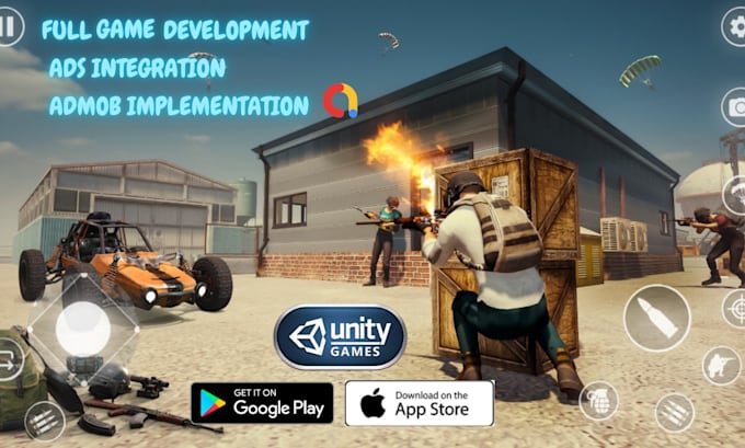 develop unity 3d action and shooting game