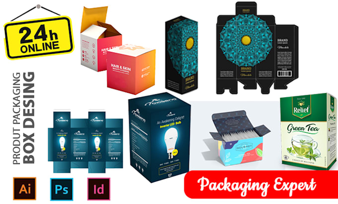 product packaging box design and label desing