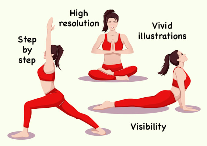 draw exercises, workout, yoga and other vector illustrations for manual, guide