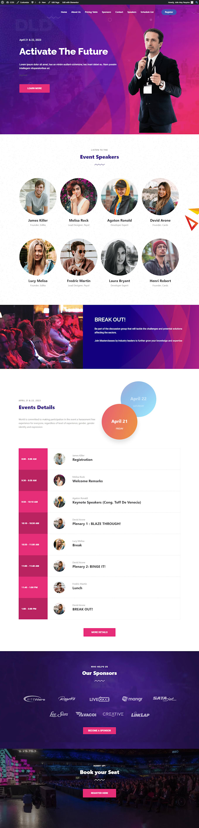 develop one page wordpress website or elementor landing page