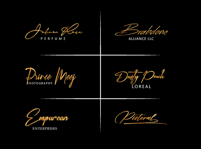 design a luxury handwritten signature logo for your business