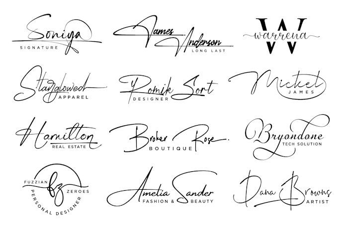 design signature handwritten cursive scripted handwriting logo
