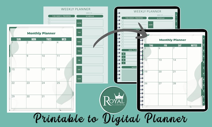 convert printable planner to digital planner for etsy