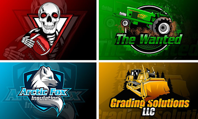 do stunning custom logo design mascot, gaming, cartoon character, etc