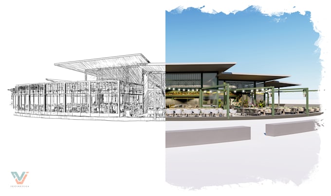 turn any structural, architectural photo into sketch image