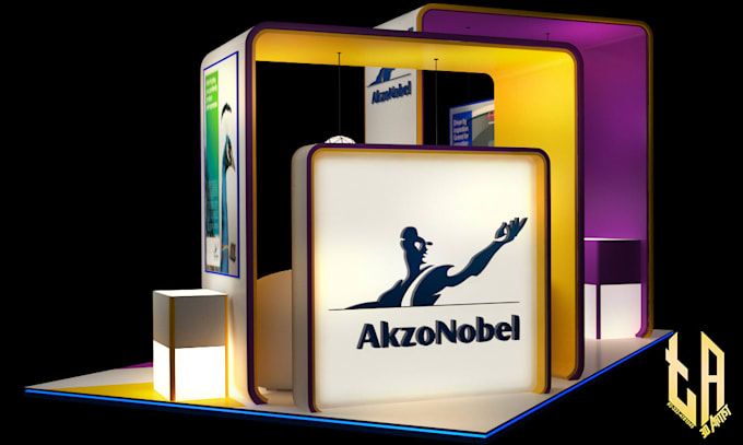 do stall exhibition stand 3d booth