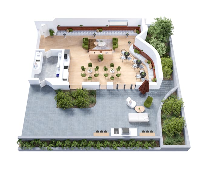 render a 3d floor plan of your interior