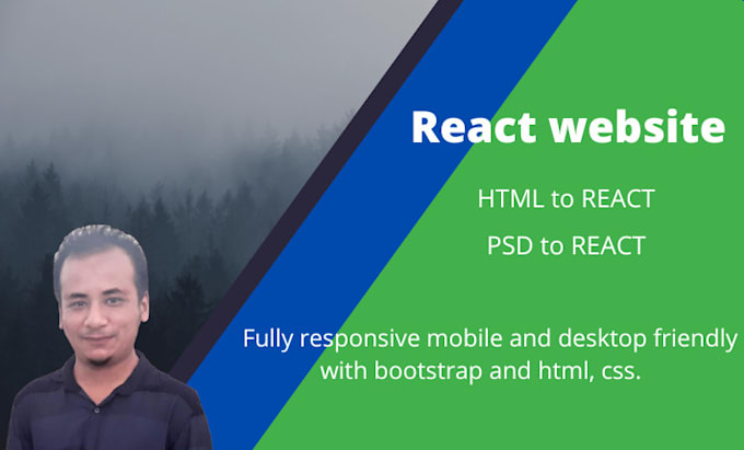 Build react js next js website with mui bootstrap and css by React_js ...
