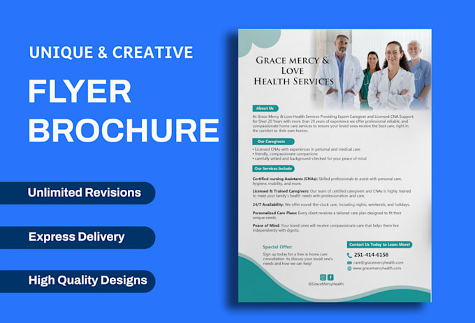 do medical, healthcare, clinic, hospice home care flyer or brochure
