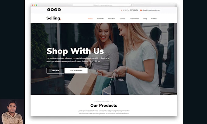 create single page with modern design