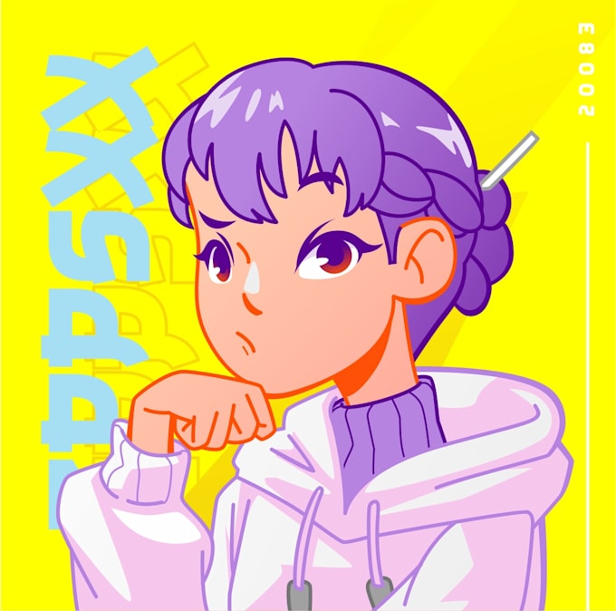 create anime or cartoon character in vector