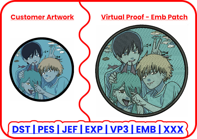 digitize any image for embroidery patch and and jaketback