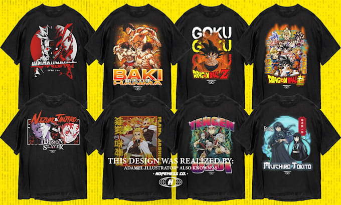 originate a custom anime t shirt design