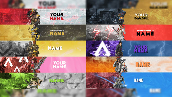 create a youtube gaming banner, apex legends