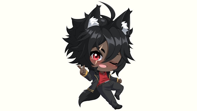 draw custom chibi art in cute anime style for fanart, vtuber, oc, or sticker