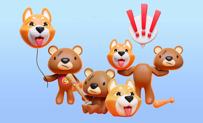 create 3d character or 3d mascot with the finest quality