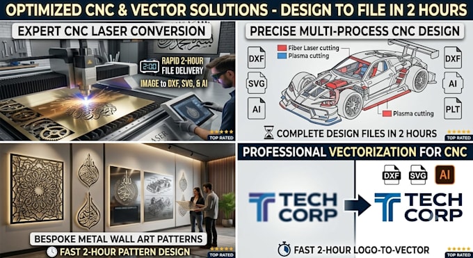 create cnc lasar cutting dxf svg ai files for fiber laser and plasma cutting