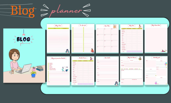 design custom planner, journal, tracker and calendar PDF printables
