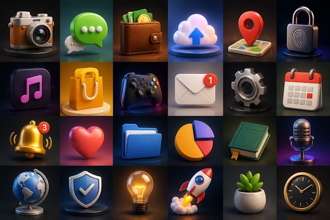 create custom 3d icon and animation for you