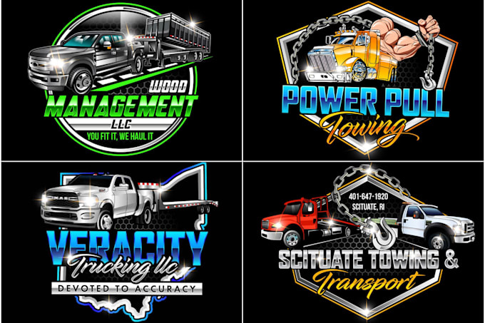 do trucking dispatching towing transport junk removal and logistics logo