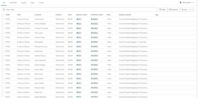 handle shopify order fulfillment and customer support professionally