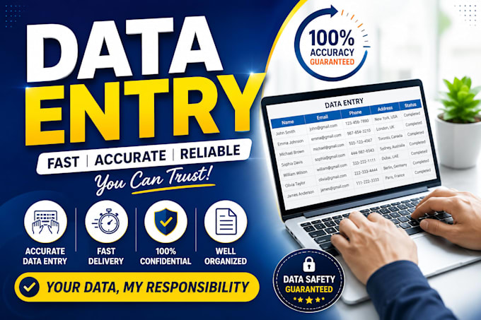 be fast reliable and professional data entry assistant