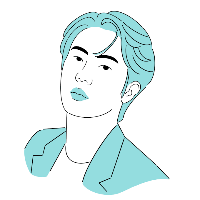 draw minimalist flat line avatar