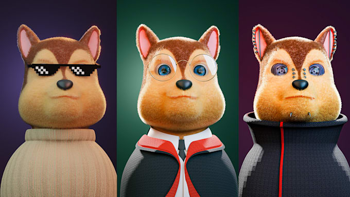 make a cartoon 3d nft collection for you